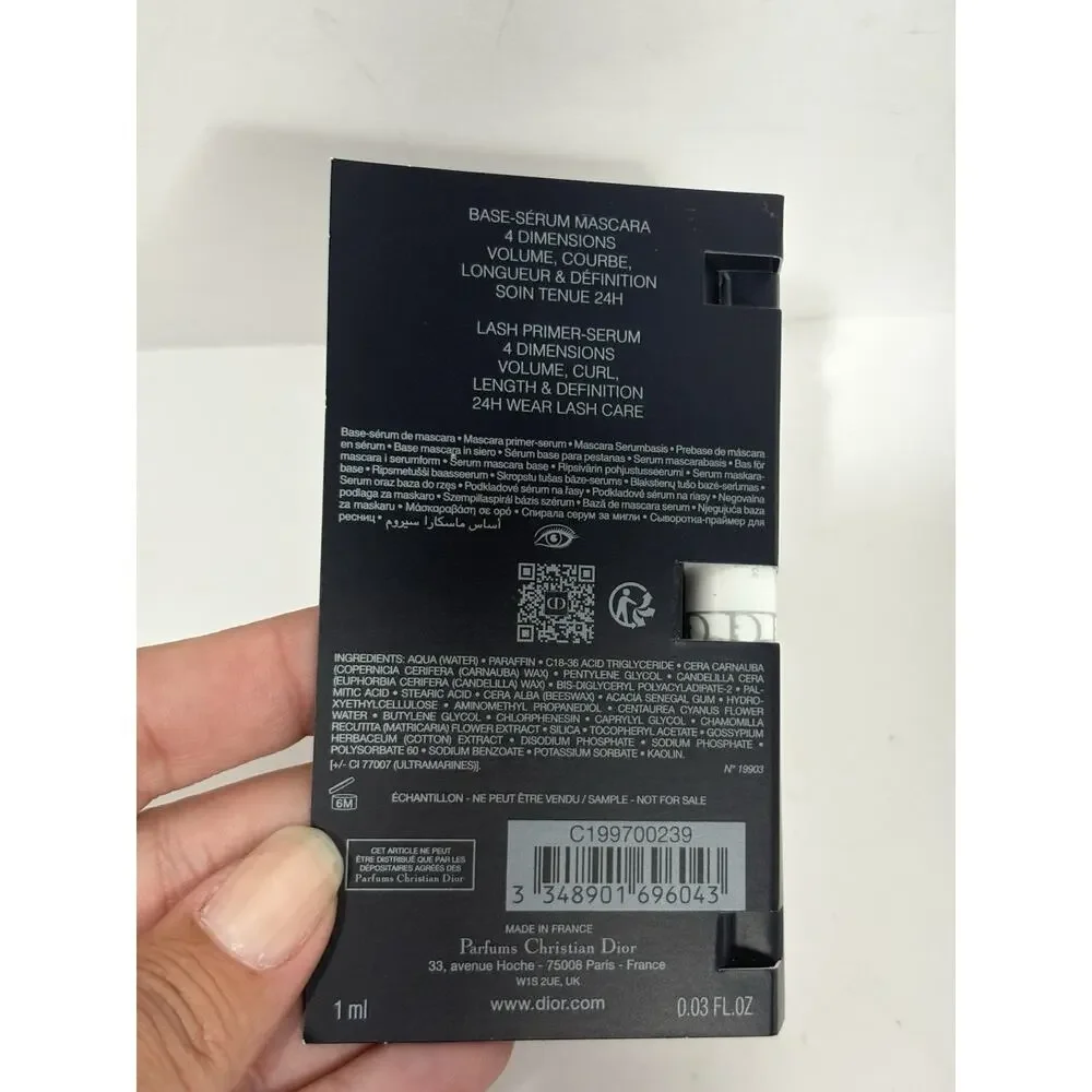 2 Sample DIOR Foreve Hydrating Glow Foundation Diorshow Max 4D Lash Primer Serum